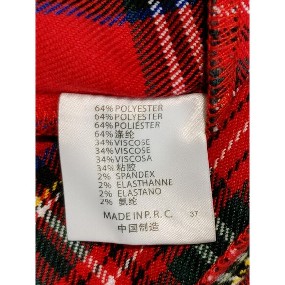 Brandy Melville High Waist Mini Skirt 90s Tartan Plaid Holiday Womens Waist 22/S - Picture 5 of 10